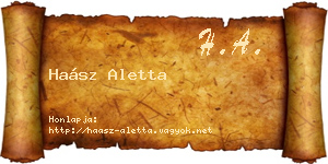 Haász Aletta névjegykártya